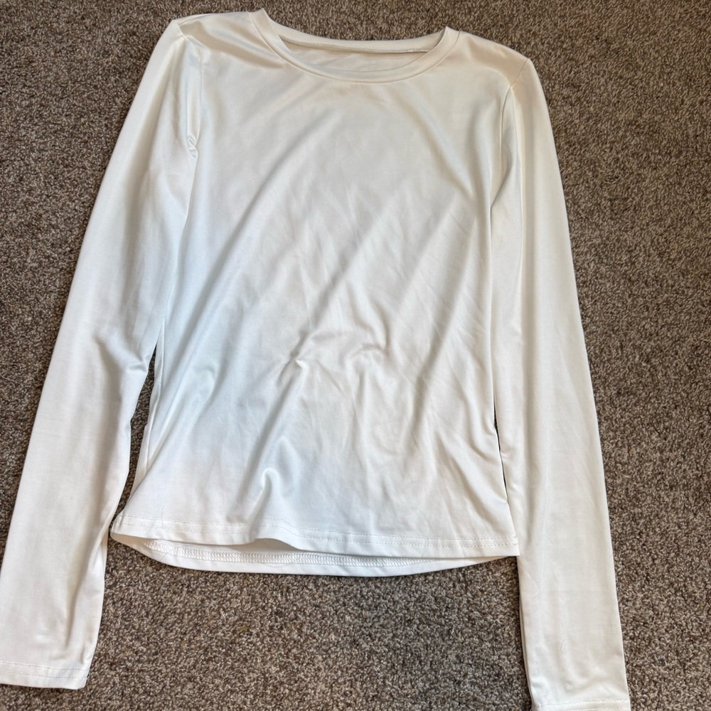 Women’s Long Sleeve white compression top
